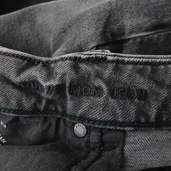 American Eagle Jeans Plus Size 20 Curvy Mom High Rise Ankle Gray Denim Stretch - Picture 9 of 10